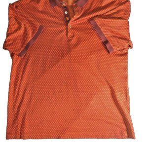 VTG 90'S BOBBY JONES‎ MEN'S Red Geometric GOLF POLO SZ L